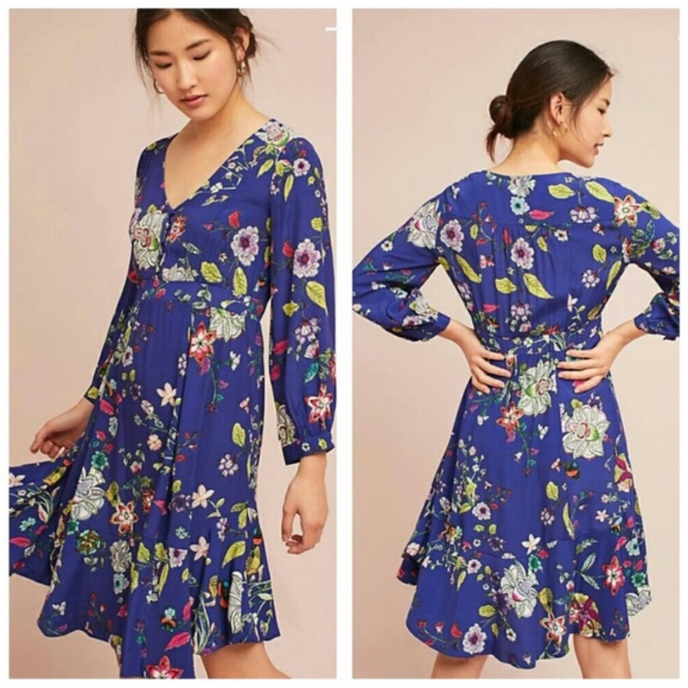 Maeve Anthropologie Dress long sleeve floral
